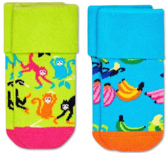 Happy Socks detské ponožky 2-Pack Banana Terry Socks
