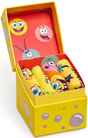 Happy Socks detské ponožky Kids Sponge Bob 4-pack gift box