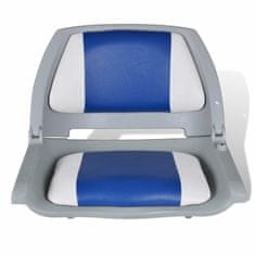 Vidaxl Sklápacie sedadlo do člna s modro bielou podložkou 41 x 51 x 48 cm