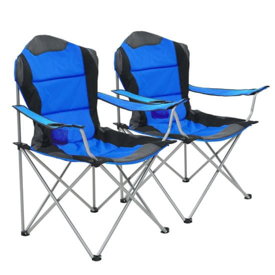 shumee Skladacie kempingové stoličky 2 ks 96x60x102 cm modré