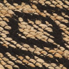 Vidaxl Ručne tkaný jutový koberček prírodný a čierny 120x180 cm