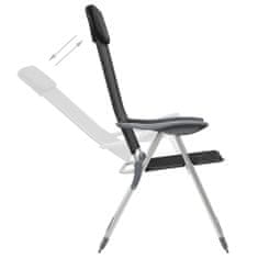 Vidaxl Skladacie kempingové stoličky 2 ks, čierne, hliník