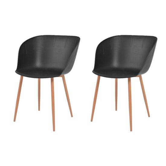 shumee Jedálenské stoličky 2 ks, čierne, plast