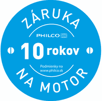 Philco predĺžená záruka 10 rokov na motor