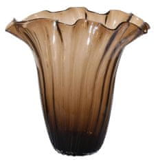 Shishi Sklenená váza s okrasným lemom, hnedá 37 cm