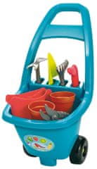 ECOIFFIER Záhradný vozík s náradím, kvetináčmi a kanvičkou, modrá