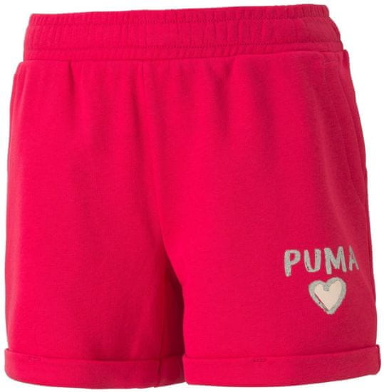 Puma dievčenské kraťasy Alpha Shorts G Bright Rose