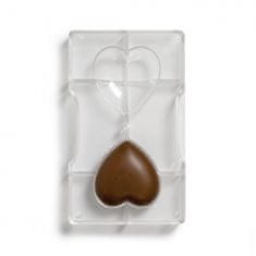 Forma na čokoládu - srdce 6,7 x 6,6 cm