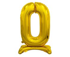Fóliový balón číslica 0, stojace - zlatá, 74cm