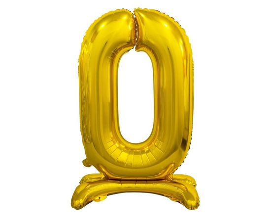 Fóliový balón číslica 0, stojace - zlatá, 74cm