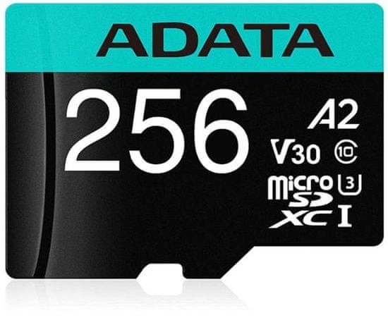 A-Data MicroSDXC 256GB U3 V30S + adaptér (AUSDX256GUI3V30SA2-RA1)