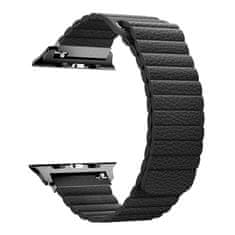 BStrap Leather Loop remienok na Apple Watch 42/44/45mm, Black