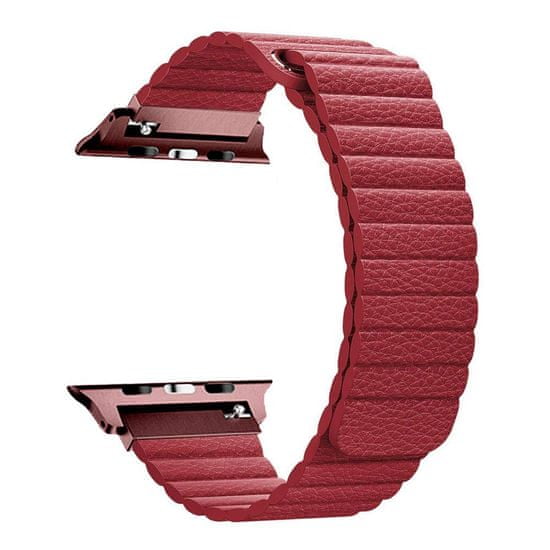 BStrap Leather Loop remienok na Apple Watch 38/40/41mm, Red