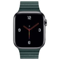 BStrap Leather Loop remienok na Apple Watch 38/40/41mm, Dark Green
