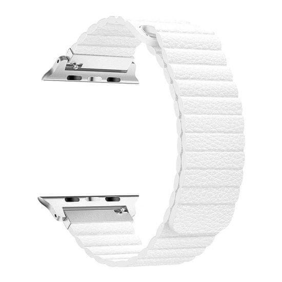BStrap Leather Loop remienok na Apple Watch 38/40/41mm, White