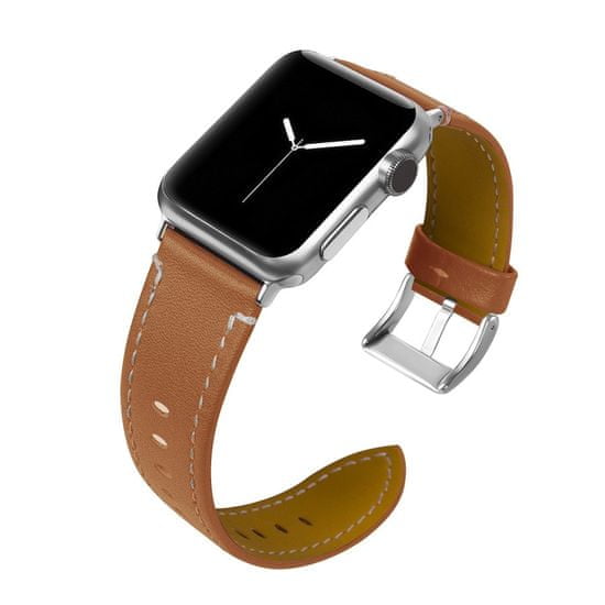 BStrap Leather Italy remienok na Apple Watch 38/40/41mm, Brown