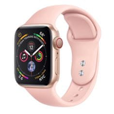BStrap Soft Silicone remienok na Apple Watch 42/44/45mm, Pink Sand