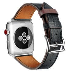 BStrap Leather Rome remienok na Apple Watch 42/44/45mm, Black