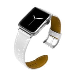 BStrap Leather Italy remienok na Apple Watch 38/40/41mm, White