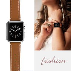 BStrap Leather Italy remienok na Apple Watch 38/40/41mm, Brown
