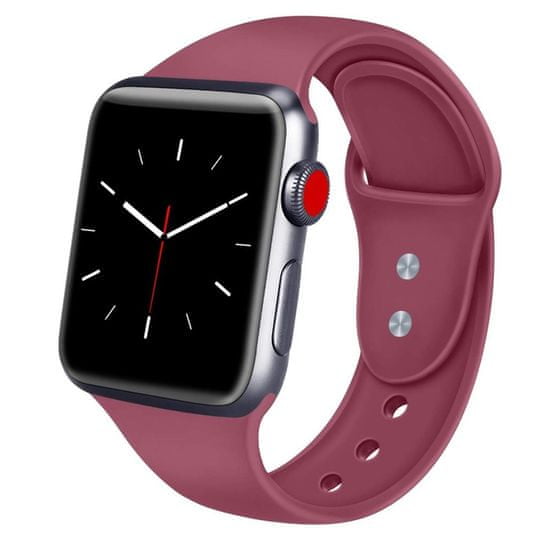 BStrap Soft Silicone remienok na Apple Watch 38/40/41mm, Red Wine