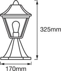 LEDVANCE LED ENDURA CLAS ALU BK / GD 33cm, vonkajšie svietidlo