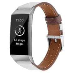 BStrap Leather Italy (Large) remienok na Fitbit Charge 3 / 4, white