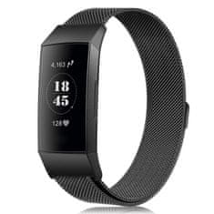BStrap Milanese (Large) remienok na Fitbit Charge 3 / 4, black