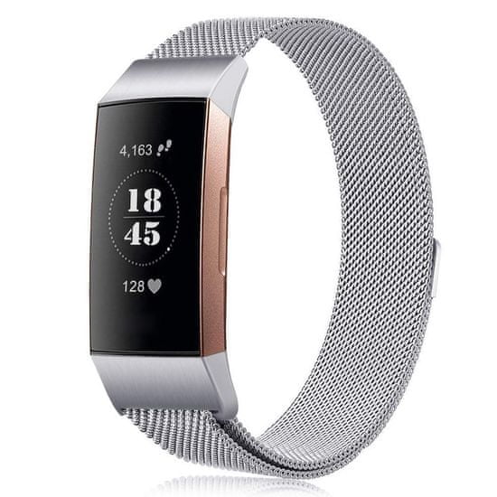 BStrap Milanese (Large) remienok na Fitbit Charge 3 / 4, silver