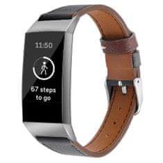 BStrap Leather Italy (Large) remienok na Fitbit Charge 3 / 4, black