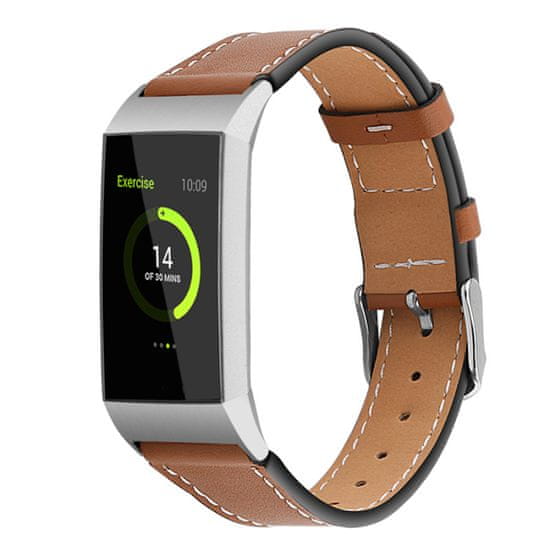 BStrap Leather Italy (Small) remienok na Fitbit Charge 3 / 4, brown