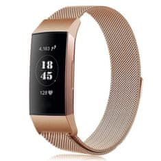BStrap Milanese (Large) remienok na Fitbit Charge 3 / 4, rose gold