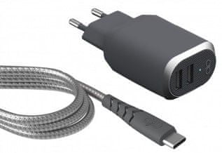 Bigben Force Power Nabíjací set USB-C/USB-A FPCS2PAAC1M2G 8bFPCS2PAAC1M2G