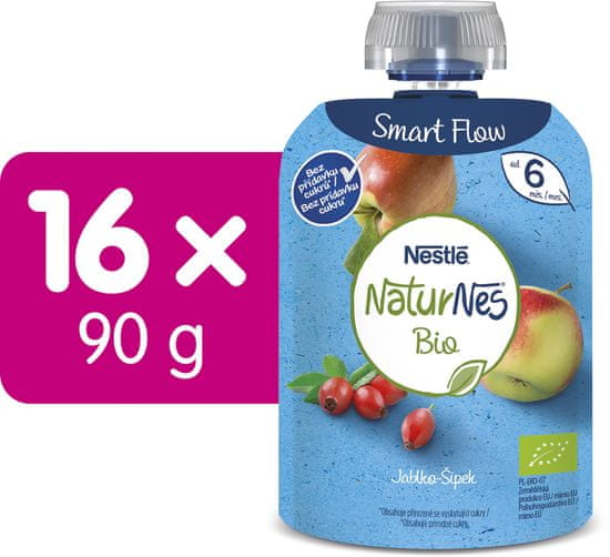 Nestlé NATURNES BIO kapsička Jablko Šípok 16x90 g