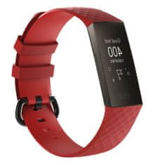 BStrap Silicone Diamond (Small) remienok na Fitbit Charge 3 / 4, red