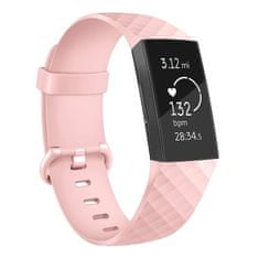 BStrap Silicone Diamond (Small) remienok na Fitbit Charge 3 / 4, sand pink