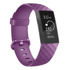 BStrap Silicone Diamond (Large) remienok na Fitbit Charge 3 / 4, purple