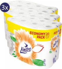 LINTEO toaletný papier Economy Pack 3x 24rolí, 3 vrstvový, biely