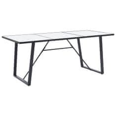 Vidaxl Jedálenský stôl, biely 180x90x75 cm, tvrdené sklo