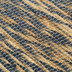 Vidaxl Ručne vyrobený jutový koberec modrý a prírodný 80x160 cm