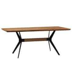 Vidaxl Jedálenský stôl a lavička hnedá a čierna masívne akáciové drevo