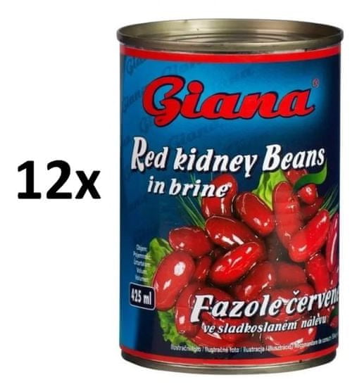 Giana Fazuľa červené v sladkoslanom náleve 12 × 425ml