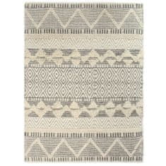 Vidaxl Ručne tkaný koberec, vlna 160x230 cm, biely/sivý/čierny/hnedý