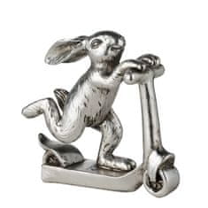 Lene Bjerre Dekoračné králik Semin s kolobežkou, výška 11 cm