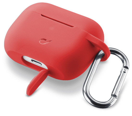 CellularLine Ochranný kryt s karabínou Bounce pre Apple AirPods Pro, červená (BOUNCEAIRPODSPROR)