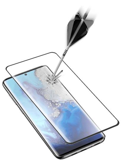 CellularLine Ochranné zaoblené tvrdené sklo pre celý displej Glass pre Samsung Galaxy S20 Ultra, čierna (TEMPGCUGALS11EK)