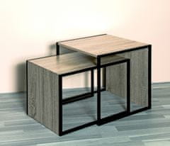 Mørtens Furniture Konferenčný stolík Baise, 45 cm, dub/čierna