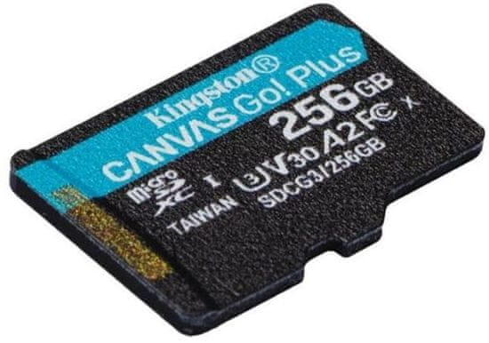 Kingston microSDXC 256GB Canvas Go Plus 170R A2 U3 V30 (SDCG3/256GBSP) - zánovné