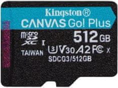 Kingston microSDXC 512GB Canvas Go Plus 170R A2 U3 V30 (SDCG3/512GBSP)