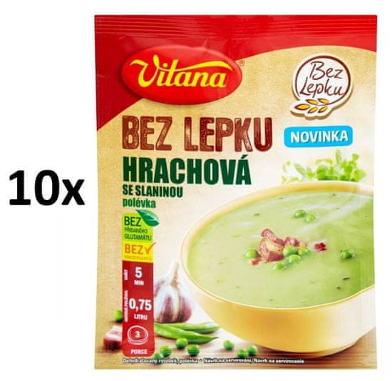 Vitana Bez lepku Hrachová so slaninou polievka 10x 74g